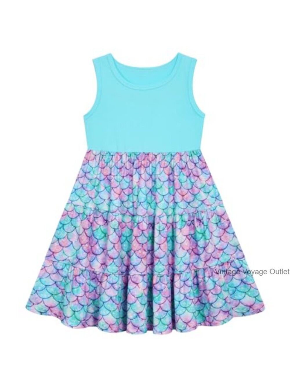 Girls Sleeveless Swing Twirly Sundress Casual Summer 4-8T